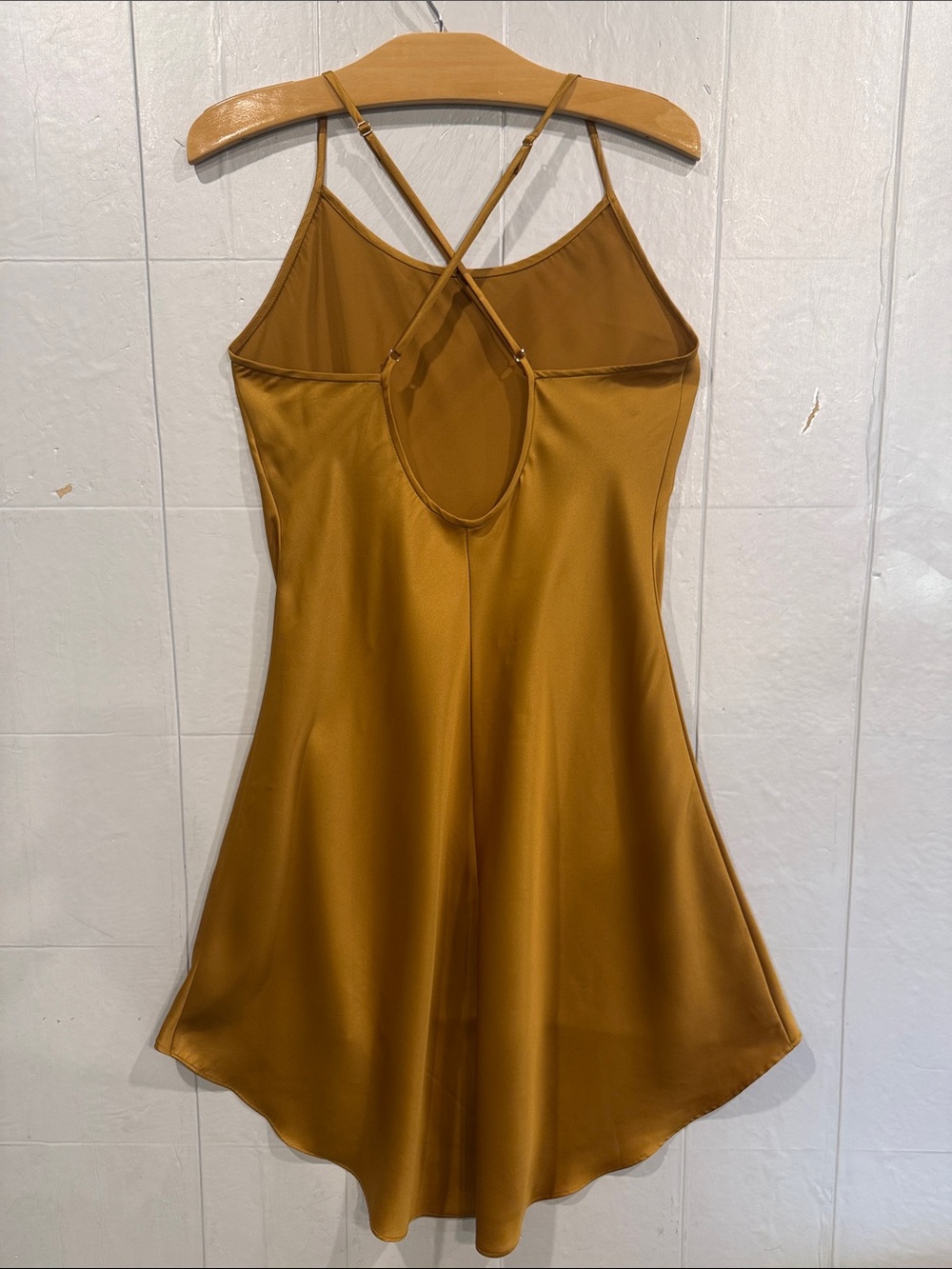 Victoria's Secret Collection  Satin High-Low Slip Chemise in Mustard Gold - Picture 3 of 6